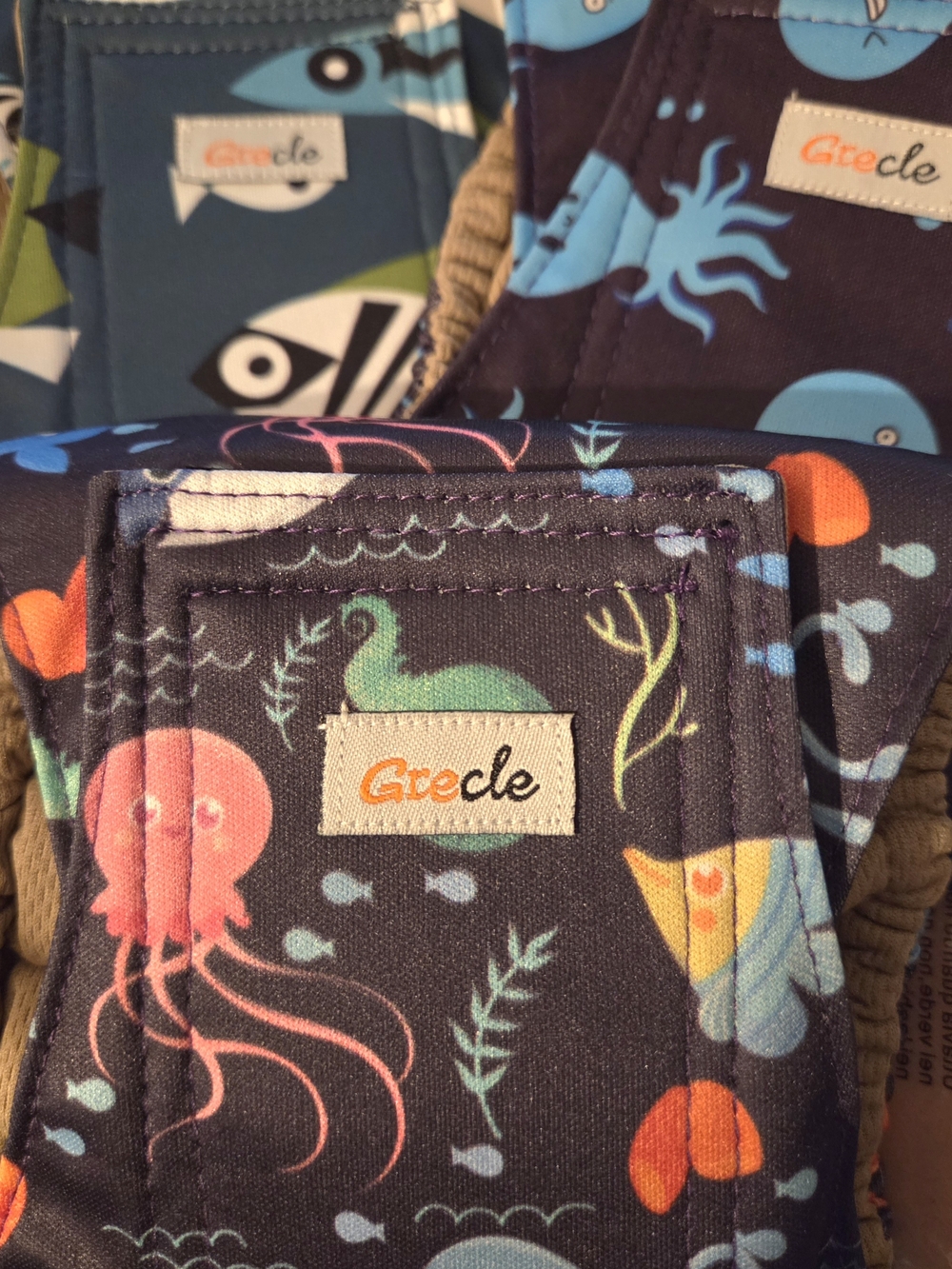 Doggie Diapers - Navy Ocean Print (New)